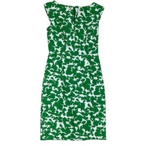 Milly of New York Women's Green Abstract Knee Length Dress Size 0 Resortwear